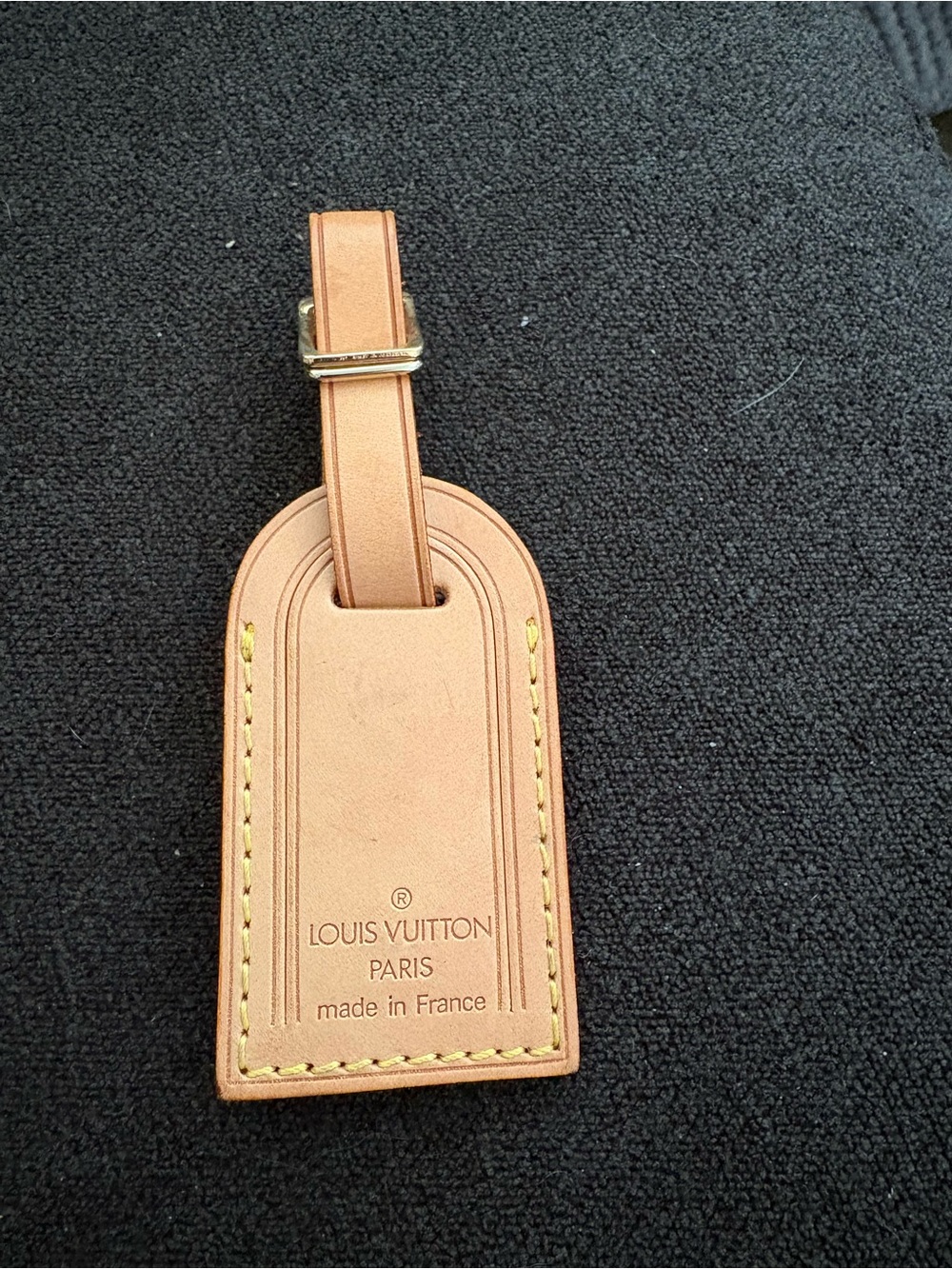 Louis Vuitton Tan Leather Luggage Tag with Strap Hawaii 2001 Golf